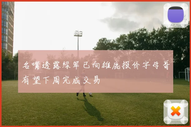 名嘴透露绿军已向雄鹿报价字母哥有望下周完成交易